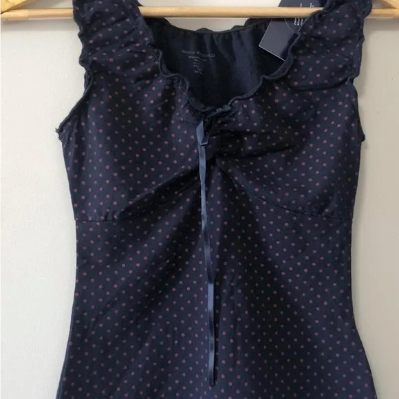 Brandy Melville MALENA POLKA DOT TOP Navy Red NWT - Picture 3 of 5